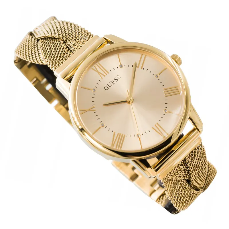 Guess Maiden Gold Dial G-link Ladies Watch- W1143L2